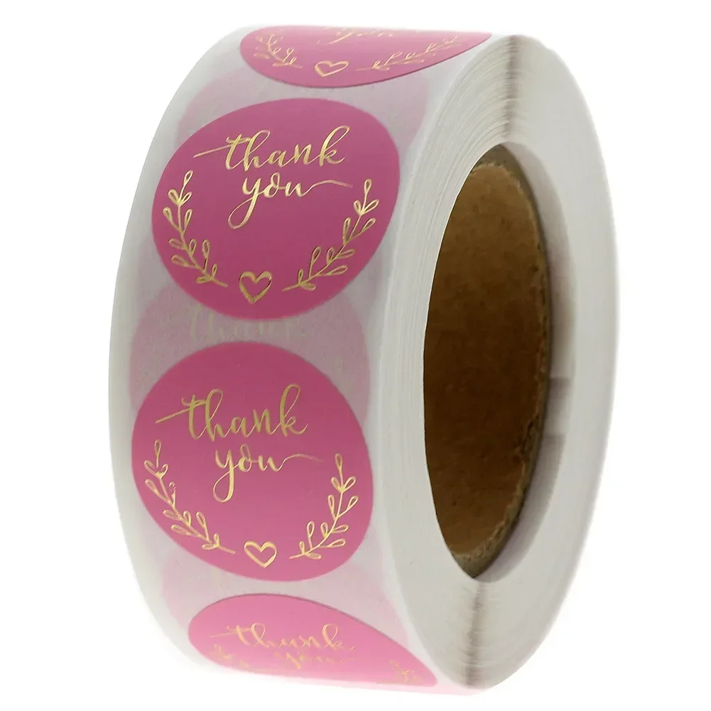 Stationery Supplies Business - Autocollant de remerciement en papier rose,