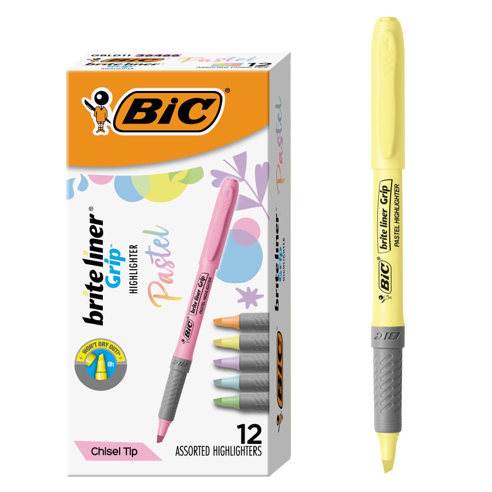 Is Stationery Office Supply - Surligneurs pastel Grip, couleurs assorties, pointe