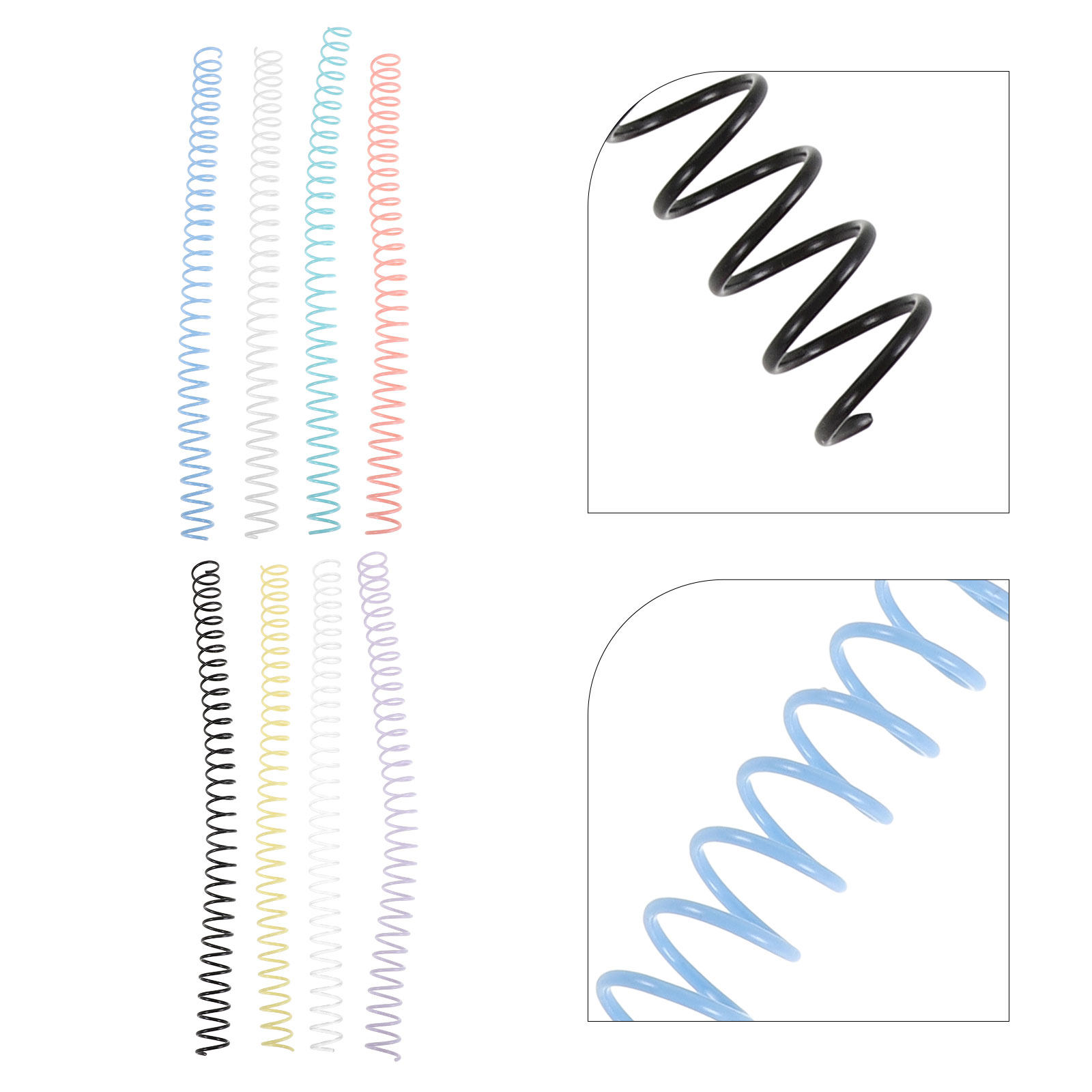 Binding Comb Plastic - 8 pièces Anneaux de reliure spirale