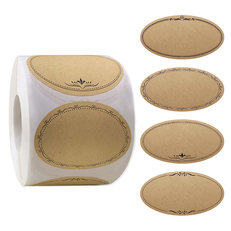 Sticker Label Roll - 250 autocollants/rouleau 2,5*1,4 pouces papier Kraft