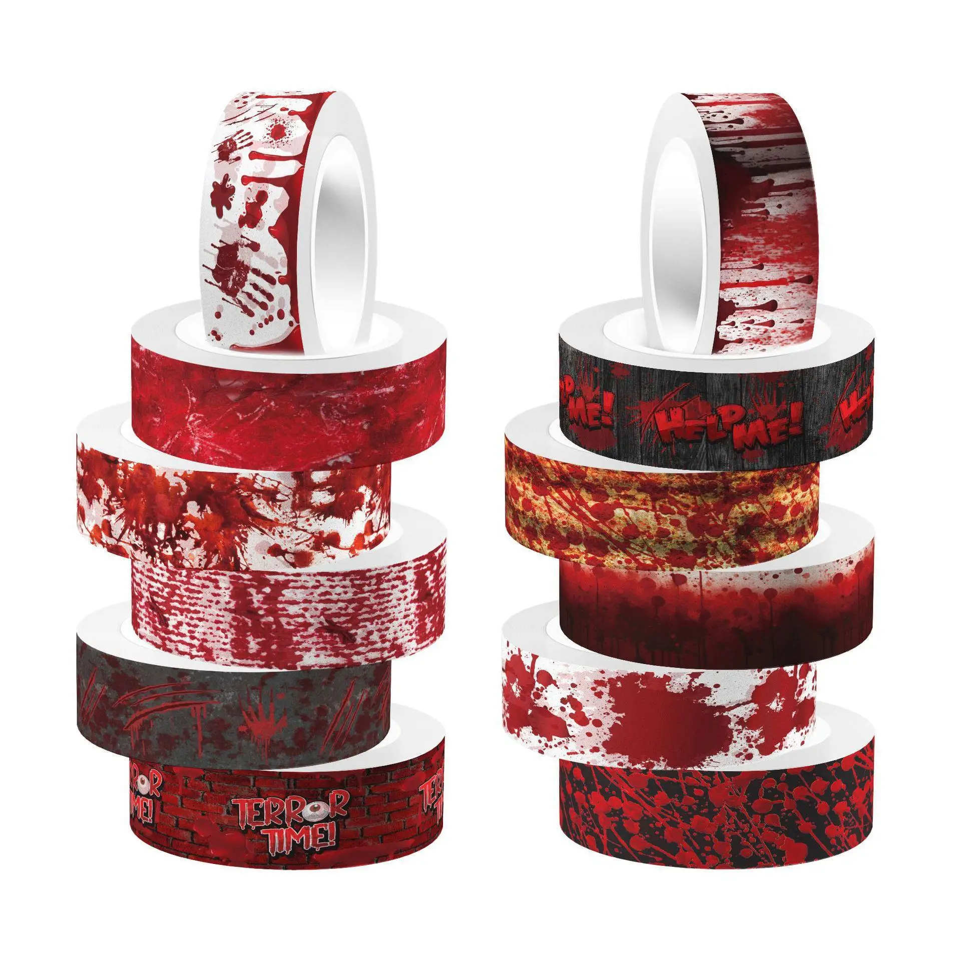 Washi Tape Set - Rouleau autocollant transparent pour saignement sanglant