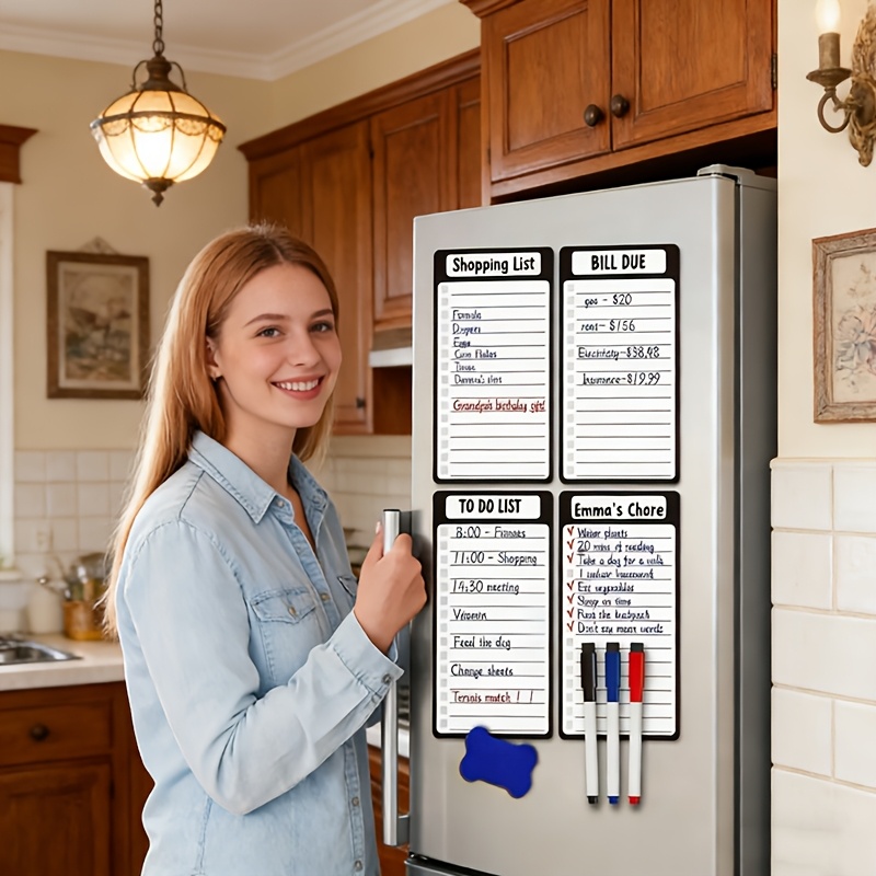 Whiteboard Marker Set - Tableaux d'affichage magnétiques effaçables pour réfrigérateur,