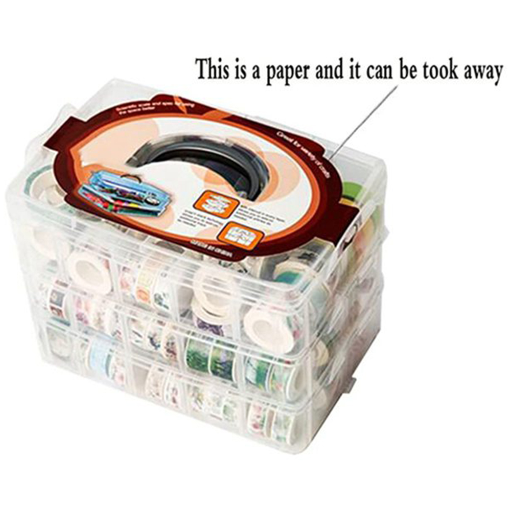 Washi Tape Set - Boîte de rangement transparente à 3