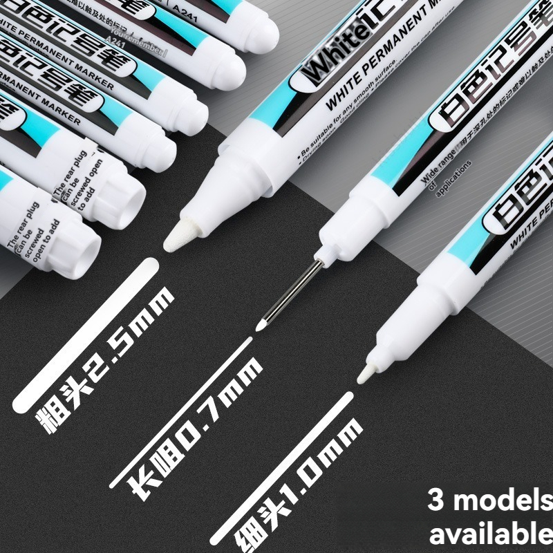 Whiteboard Marker Set - Ensemble de stylos marqueurs permanents blancs,