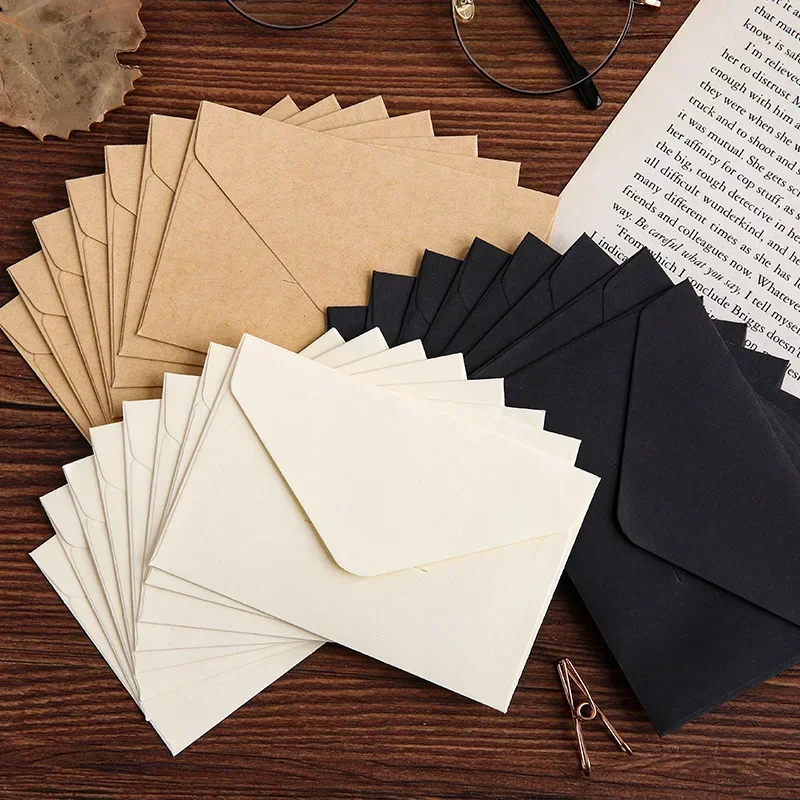 Letter Envelope Kraft - 20/40/80 pièces classique blanc noir Kraft
