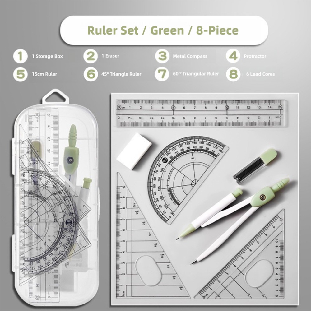 8 pièces/ensemble règle en pla - Compass Geometry Set avis et prix